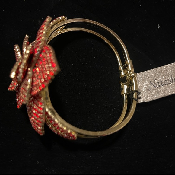 Natasha Red Rose Crystal rhinestones bracelet NEW Cuff Bracelet Valentines tags - Picture 5 of 8